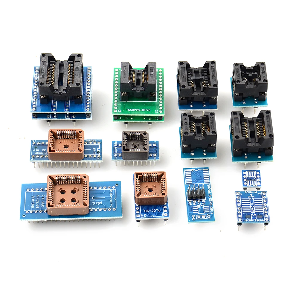 13 PCS Universal Adapter Socket+ IC Extractor for Programmer TL866A TL866CS G540 Programming Calculator Compiler Special