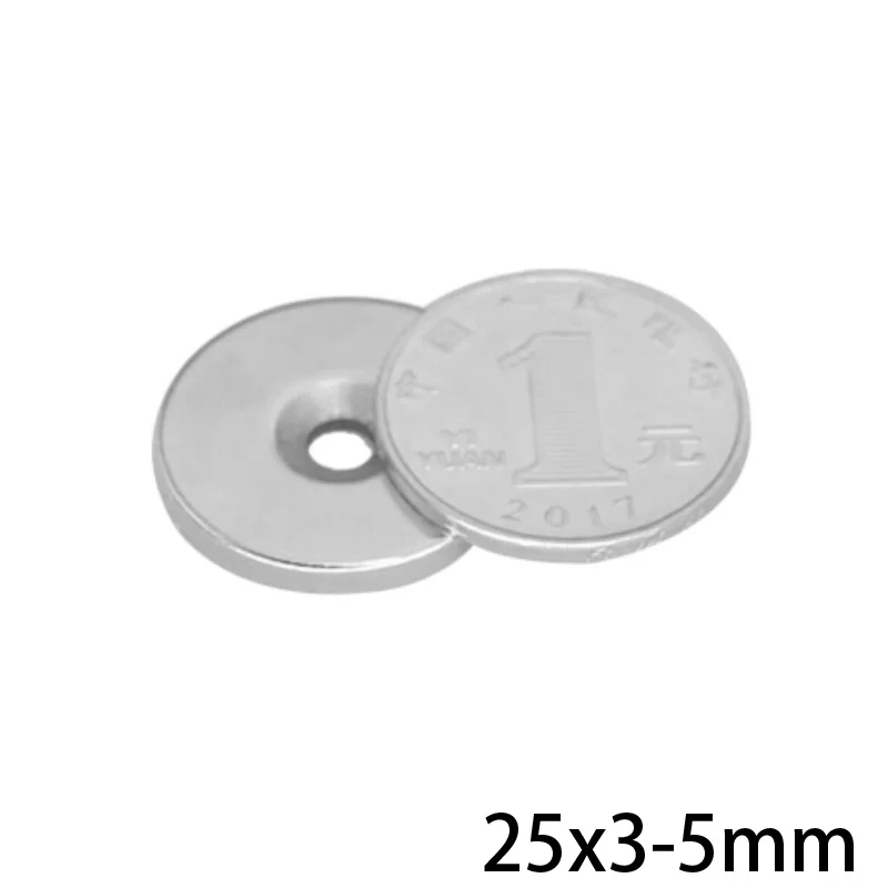 2~30PCS 25x3-5 mm Powerful Magnetic Magnets 25*3 mm Hole 5mm Permanent Neodymium Magnet 25x3-5mm Small Round 25*3-5 25x3