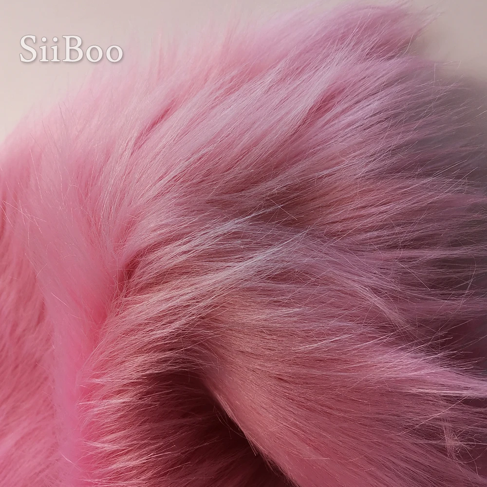 9cm pink plush faux fur fabric for winter coat vest Fur collar 150*50cm 1pc long hair fur fabric DIY tissue free ship SP3911