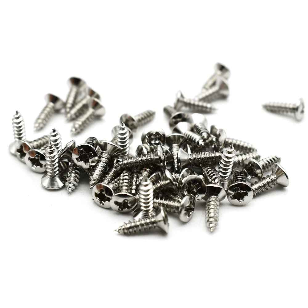 50/100pcs Bass Guitar Pickguard Screws,Cavity Cover Jack Cover Plate screw For Electric Guitar Bass 3*12mm Chrome / Gold / Black