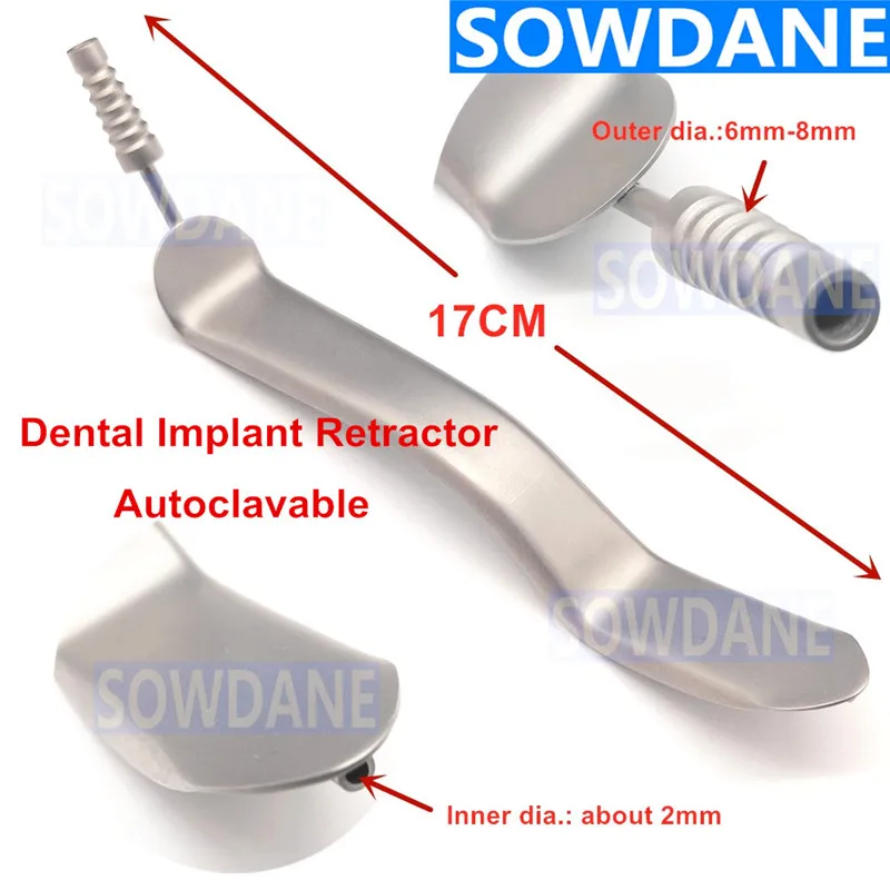 Dental Lip Tongue Depressor Implant Cheek & Lip Retractor Mouth Opener Gag with Suction Tube Dentist Surgical Tool Autoclavable