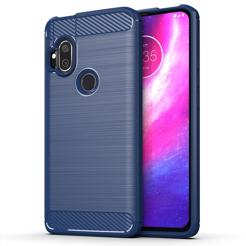 For Motorola Moto One Hyper Case Luxury Carbon Fiber Skin Full Soft Silicone Cover Case For Moto One Hyper Phone Cases