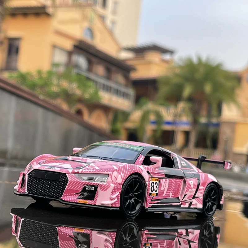 1:32 Audi R8 CUP Supercar Alloy Car Model Diecast Toy Vehicle Sound and Light Pull Back Simitation Cars Model Toys Gift