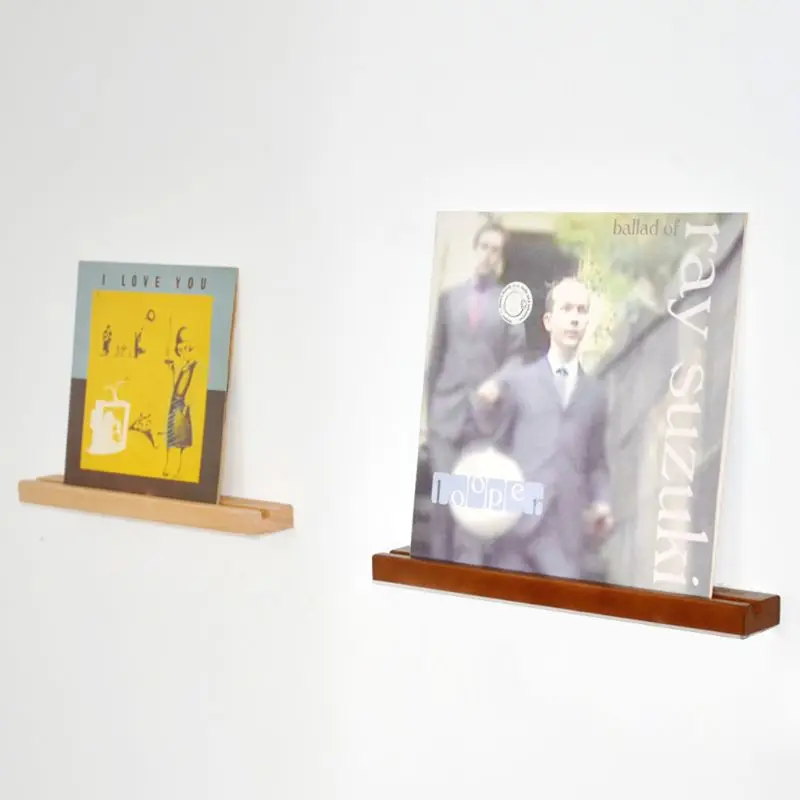 Durable Beech Record Display Stand Bracket Turntable Holder for LP Vinyl Records Accessories