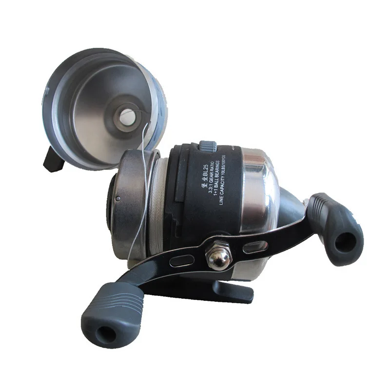 BL25 Fishing Reels for Slingshot Shooting Fish Use Dart Stainless Steel Metal Wheel Closed Fishing Wheel Spinning Fishing Reel