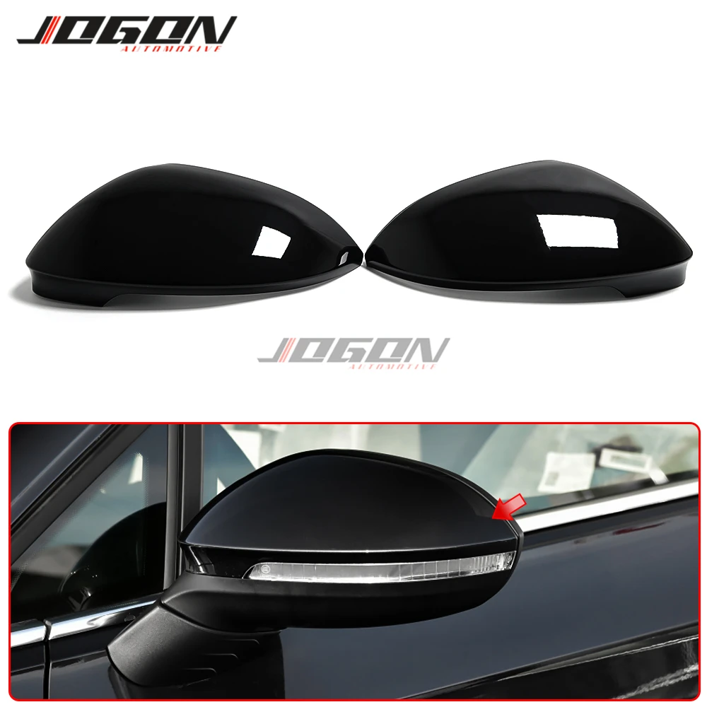 Gloss Black Side Wing Rear View Rearview Mirror Cover Case Caps For VW For Volkswagen Golf 8 MK8 VIII GTI R GTE GTD 2020 2021