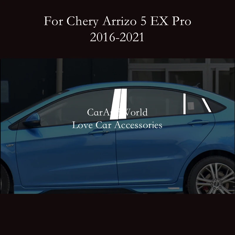 

Stainless Steel Car Window Middle Pillar Sticker Door Glass Column Frame Trims For CHERY Arrizo 7 5 EX Pro Garnish Accessories