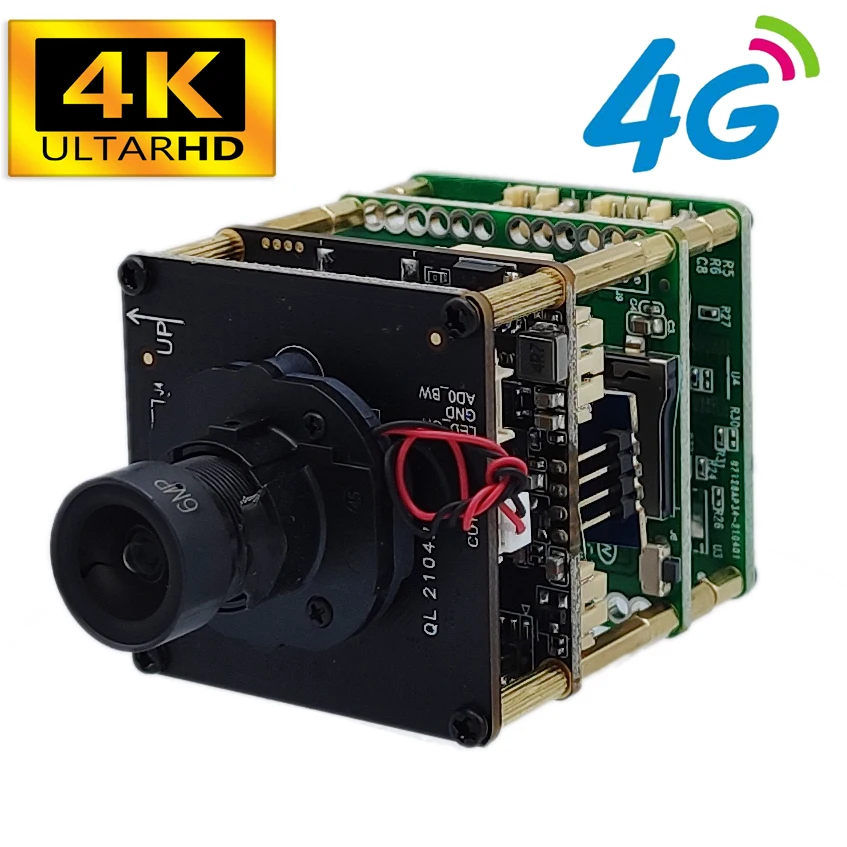 

1/2.8" 8.0MP IMX415 Sensor Mini SIM 3G 4K 4G Camera Network Kamera Module 8MP 5MP 2MP IP Camera CCTV Video Audio Camhi