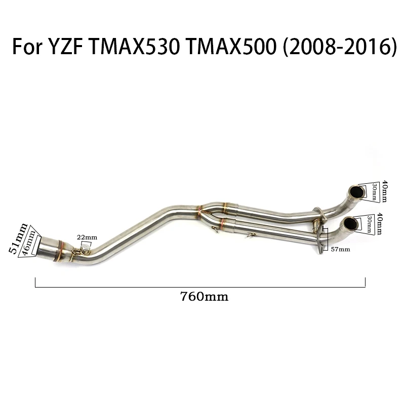 Motorcycle Exhaust Tailpipe Front Pipe Muffler Middle Link Connect Pipe For Yamaha TMAX530 TMAX 500 T MAX530 TMAX 530