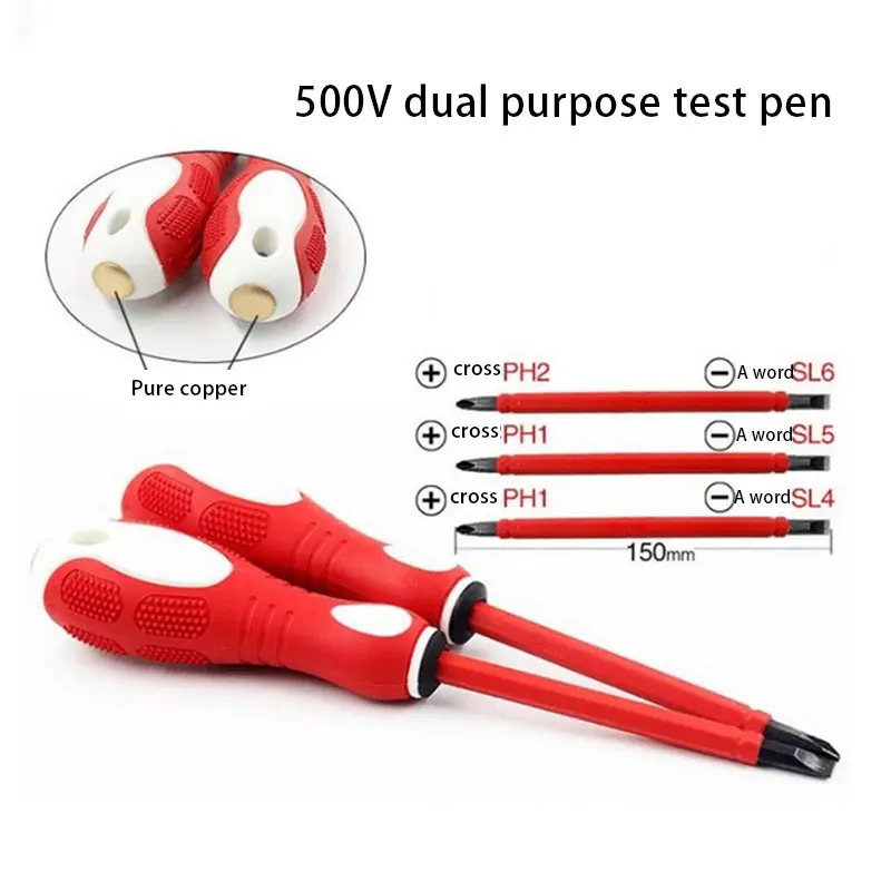 1PC 2-In-1 Dual Head Screwdriver Electrical Tester Pen 1000V Voltage Detector Tool Screwdriver tools professional