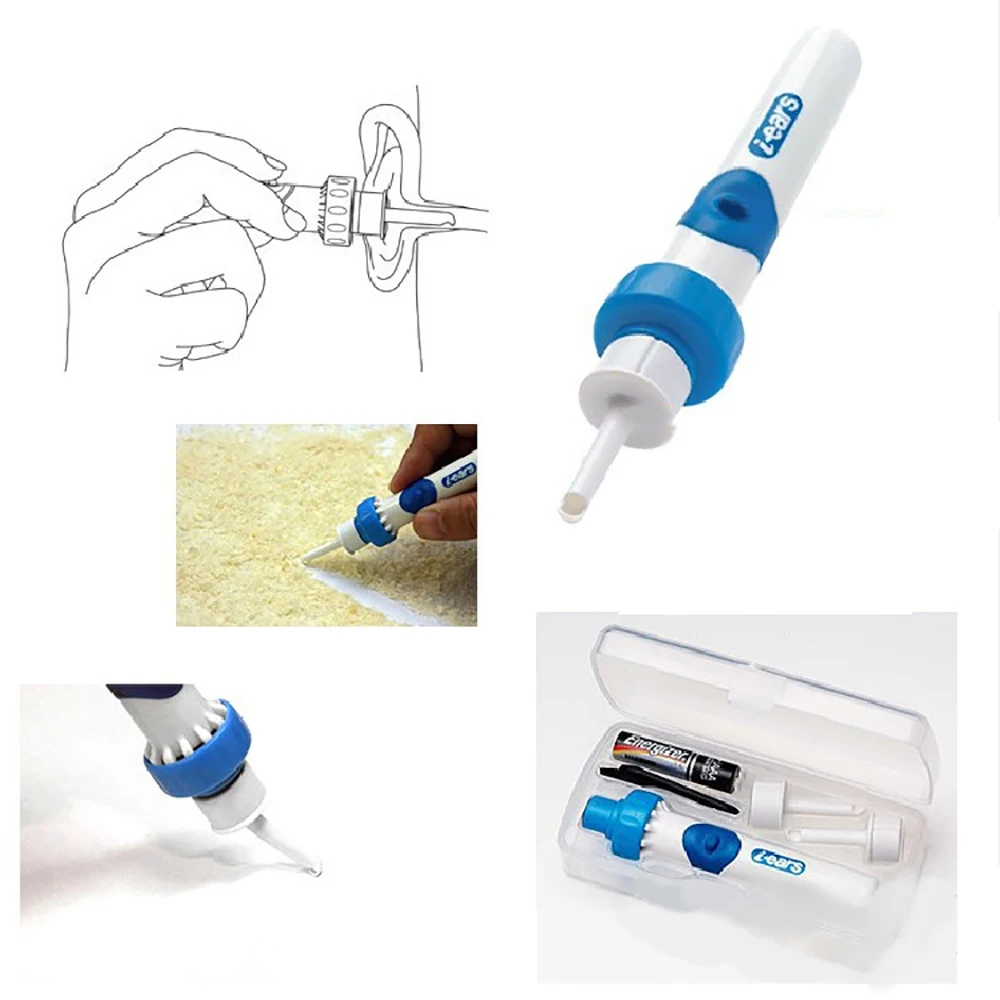 Ear Wax Removal Kit Ear Cleaner Portable Automatic Electric Vacuum Ear Wax Earwax Remover Ear-Pick Clean Tools Set