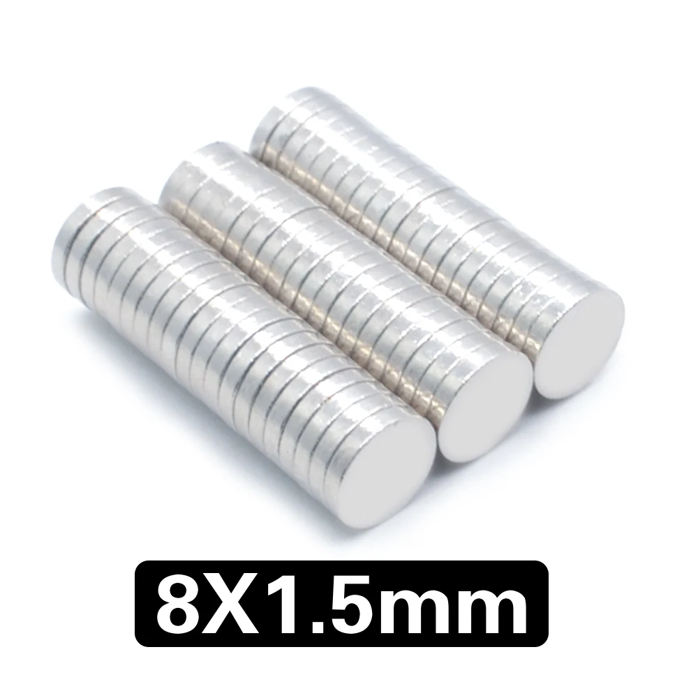 20/50/100/200/500 Pcs 8x1.5 Round NdFeB Neodymium Magnet N35 Super Powerful Small imanes Permanent Magnetic Disc