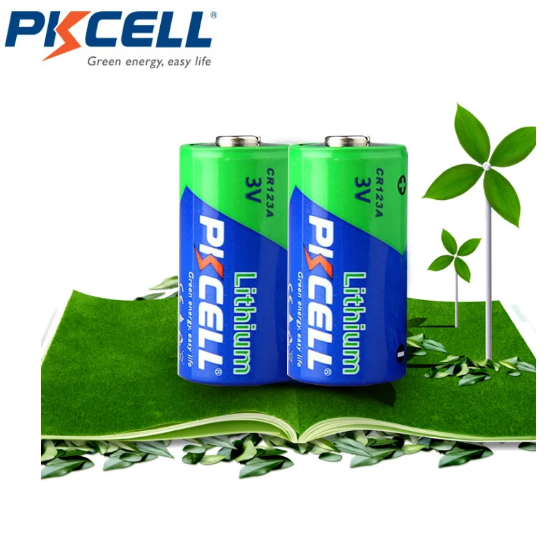 5pcs PKCELL 2/3A Battery CR123A CR123 CR 123 CR17335 123A CR17345(CR17335) 16340 3V Lithium Battery Batteries for Carmera