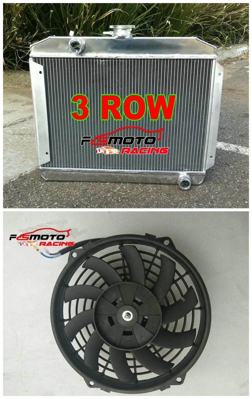 3 Row For Datsun 180B Aluminum Radiator+Fan Cooling