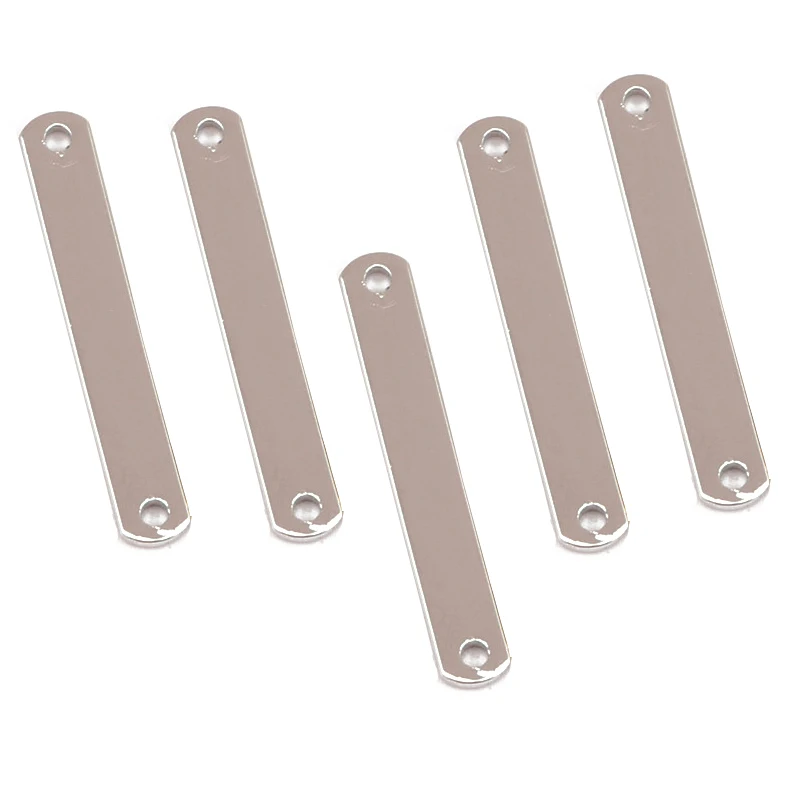 20 pieces 4 * 25mm 5-color copper smooth double-hole rounded rectangular copper piece necklace pendant jewelry accessories