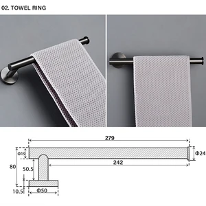 Bagnolux gri, siyah, parlak krom, kancadan fırçalanmış-kanca, havlu askısı tutacağı kağıt, banyo aksesuarları, paslanmaz çelik 9 krom kaplı çelikten en çok satan raf-6 numara