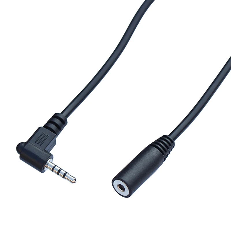 2.5mm mężczyzn do kobiet prostopadły rozszerzenie 4 biegun złącze Stereo adapter Audio kabel 0.2M 1M dla samochodów