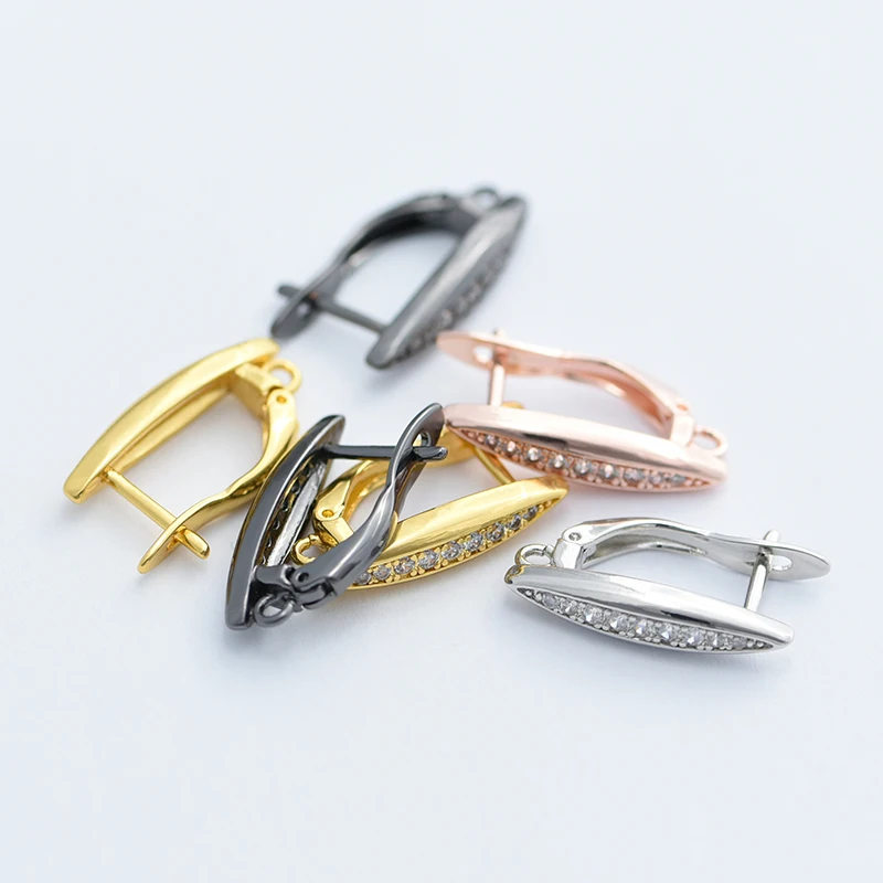 DIY Zircon Tassle Earrings Clasps Hooks for Woman Handmade Jewelry Making Accessories Fashion Earrings Hooks Findings