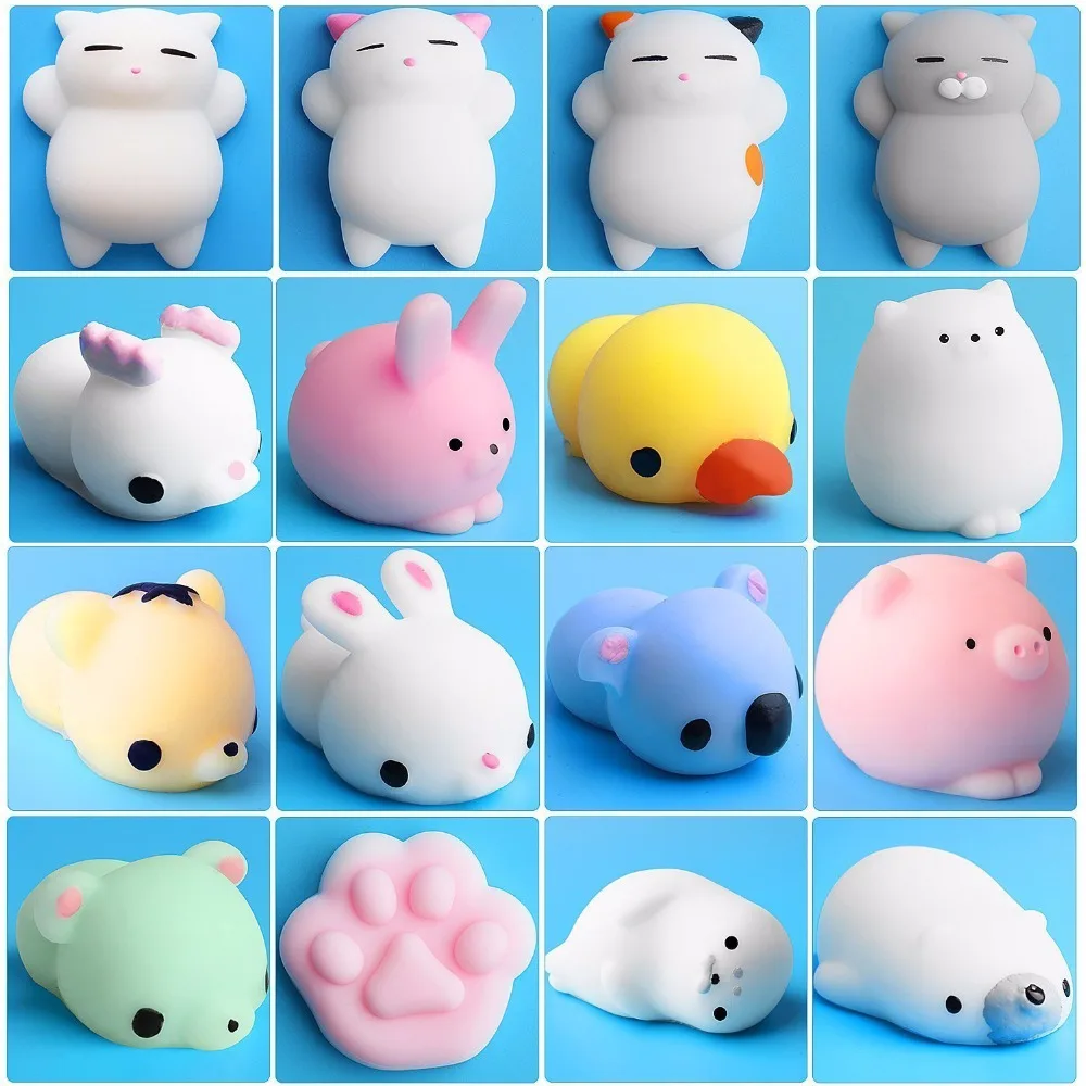 

60PC Squishy Toy Cute Animal Antistress Ball Squeeze Mochi Rising Toys Abreact Soft Sticky Squishi Stress Relief Toys Funny Gift