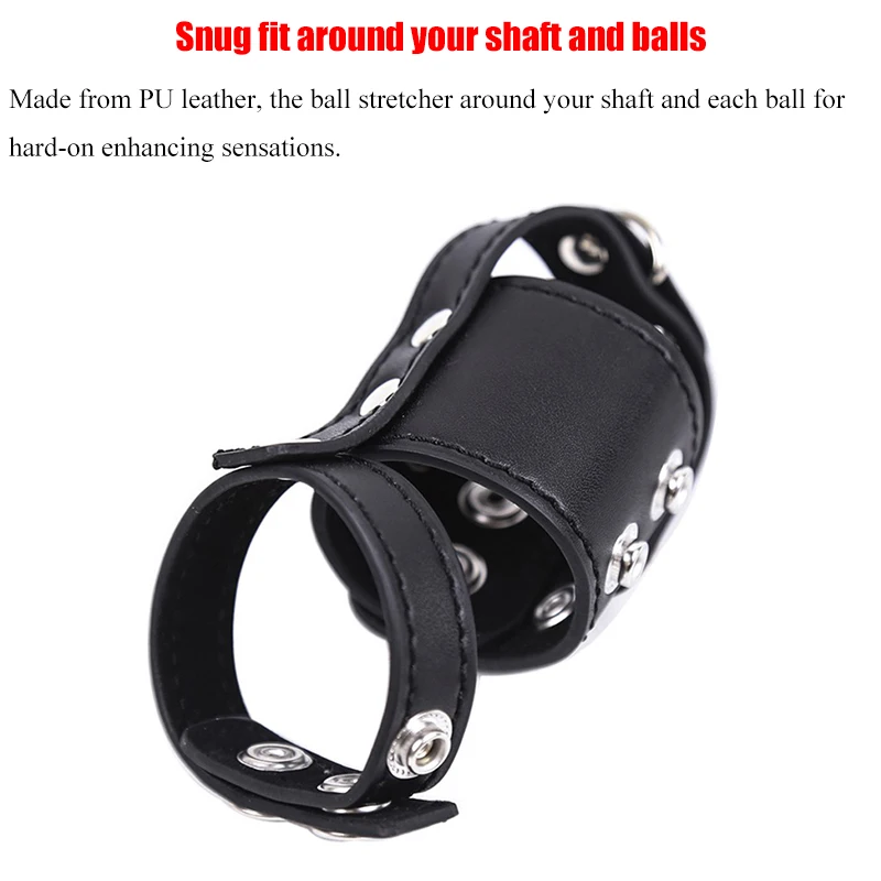 Leather Penis Ball Stretcher, BDSM Bondage Cock Ring Ball Holster Harness Strap,SM Cockrings Sex Toy for Men