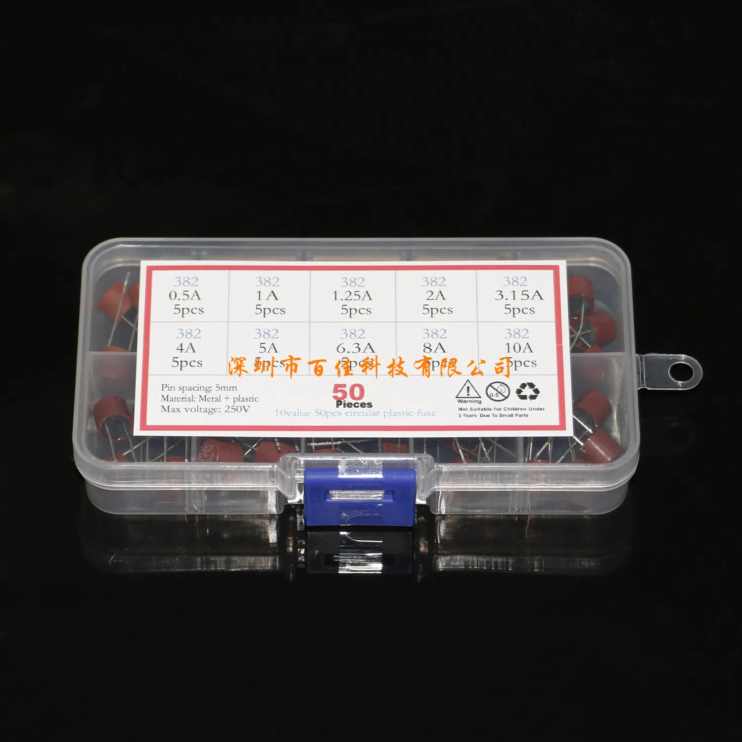 50Pcs 10 Specificaties 382 Ronde Zekering 250V (T0.5-T10A) Lcd Tv Power Zekering