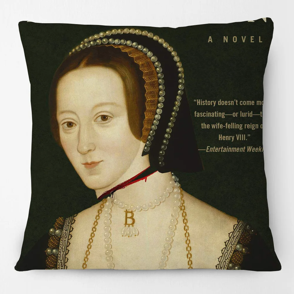 European Vintage Retro Oil Painting Princess Portrait Anne Boleyn Cushion Covers Bedroom Decorative Pillow Case