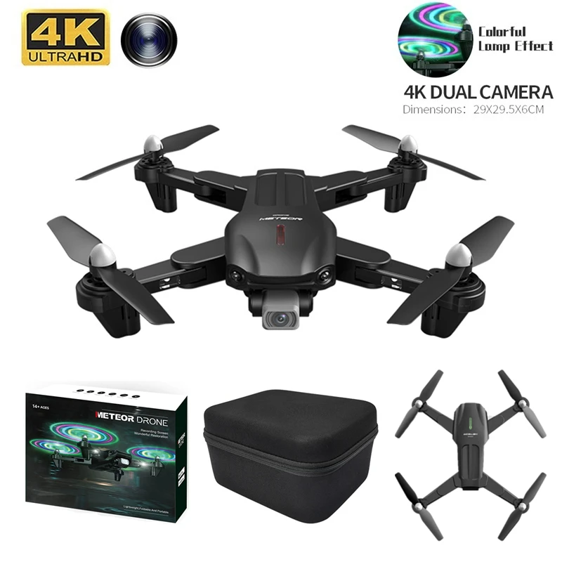 

2022 New 1809 LED Drone 4K HD Dual Camera Six-axis Anti Jamming With 2.4G Wifi Foldable Quadcopter Light Flow Rc Gifts Drone