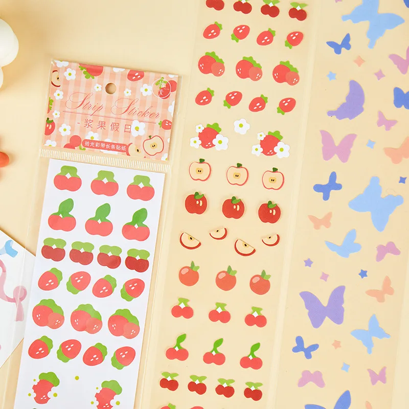 Mohamm 1Pcs Colorful Ribbon Series Stickers Decoration DIY Creative Hand Account Materials Stationary School Supplies image 3