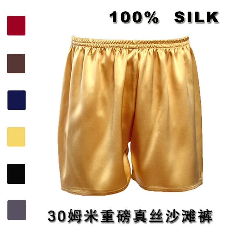 30 momme Heavy Silk Beach Pants 100% Silk Sleepwear Household Shorts Plus Silk Casual Pants