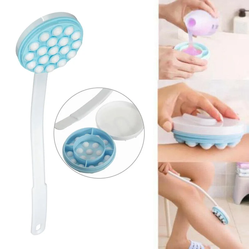 Multifunctional shower brush with long handle High Quality Long Handle Cream Lotion Applicator Back Massager Scrubber Bath Tool