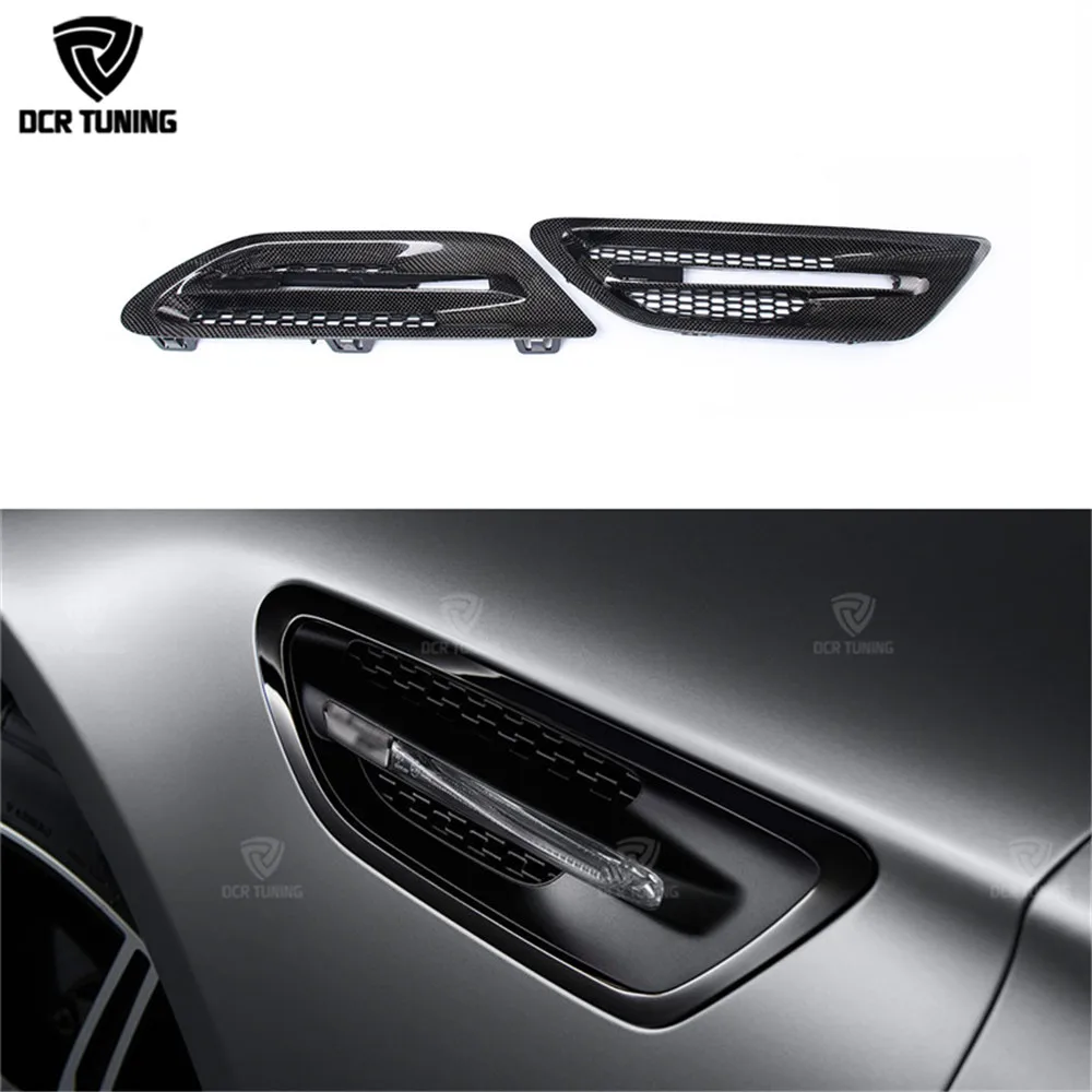 2 Pcs For BMW M Series F10 M5 Carbon Fiber Fender Light Trim Cover Side Grille 2010 - UP