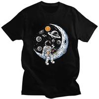 Bitcoin Crypto BTC To The Moon T Shirt Men 100% Cotton T-shirt Streetwear Tshirt Short Sleeve Astronaut Cryptocurrency Tees Tops