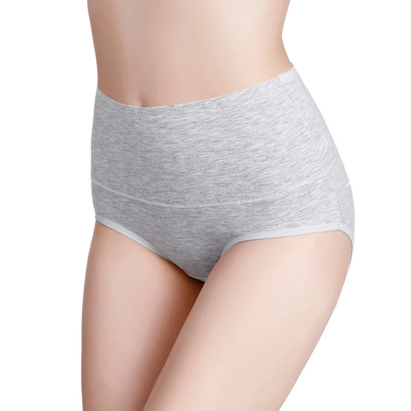 1/2pcs Women\'s Cotton Panties Plus Size Solid Briefs Panties For Women Underwear High Waist  Abdomen Underpants Female Intimates