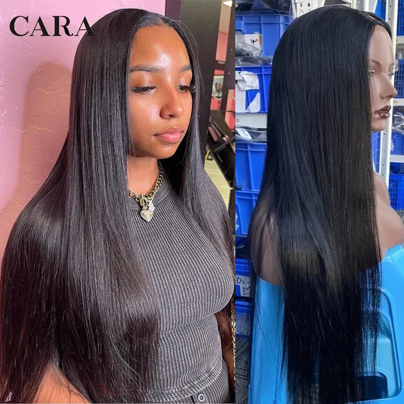 Brazilian  Bone Straight U Part Human Hair Wig 100% Natural Black  Wigs Straight U Part Clip Ins High Density Lace Front Wigs