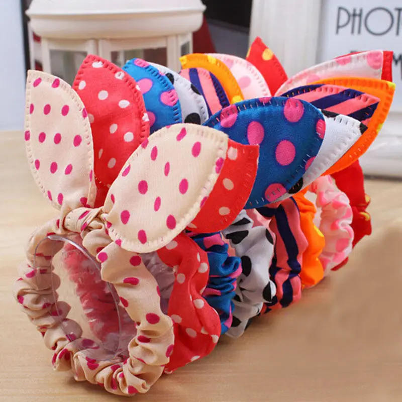 

5pcs Hairbands Rabbit Ear Hair Ties for Girls Women headdress Headwear Elastic Hairband ropes Scrunchies Hair Accessories