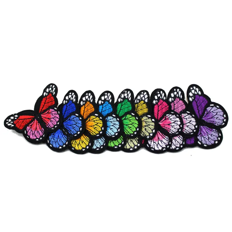 10Pcs Embroidery butterfly patches for clothing Iron on patch appliques stickers fabric DIY Accessories