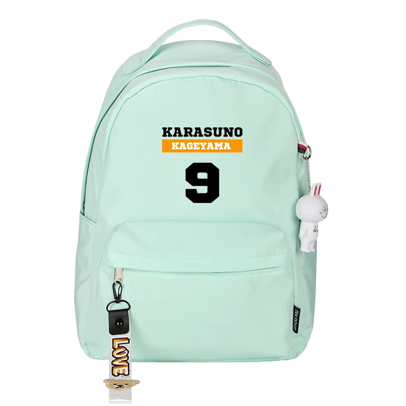 Haikyuu Karasuno VBC Anime Mini Bookbag Hinata Shoyo School Bags Small Girls Travel Backpack Pink Kawaii Rabbit Shoulder Bags