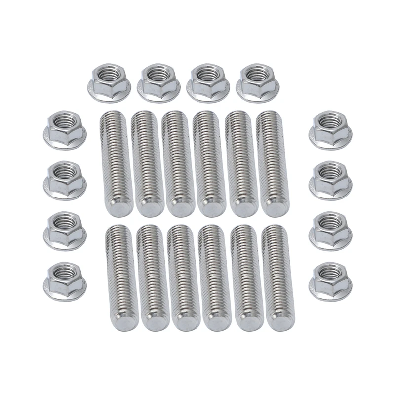 Exhaust Manifold Stainless Stud Serrated Flange Nuts Kit for 1989 - 2019 5.9l & 6.7l Cummins Turbo Diesel