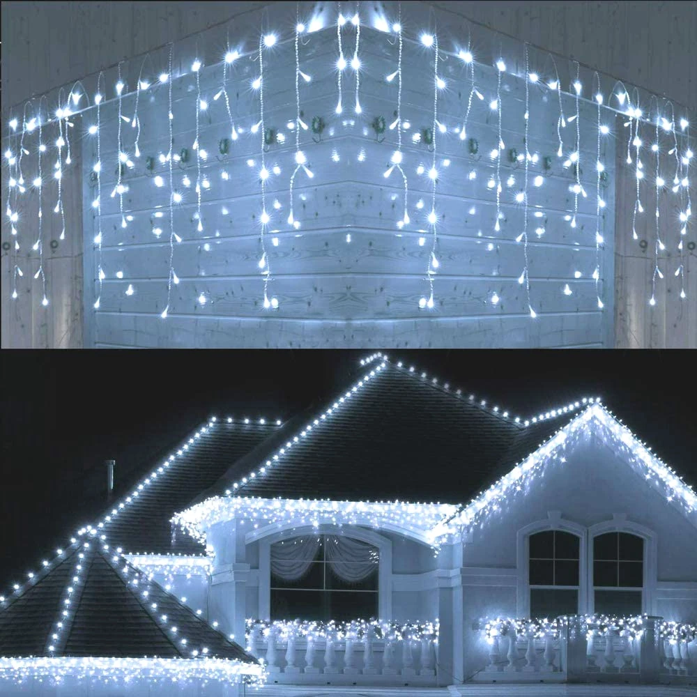 5M Kerst String Lights Droop 0.4-0.6M Tuin Straat Outdoor Decoratieve Fairy Licht Led Gordijn Ijspegel Garland string Lights