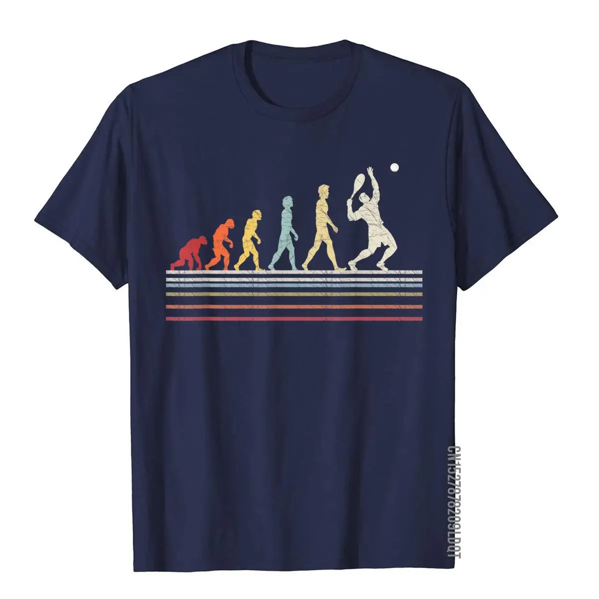 Camiseta divertida de la evolución del tenis para hombre, ropa deportiva Retro, Vintage, de algodón, barata