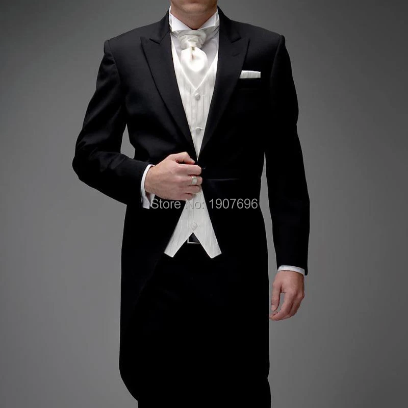 3 Piece Man Tailcoat for Formal Wedding Groomsmen Tuxedos 2025 Classic Peak Lapel One Button Solid Male Suit (Jacket+Pants+Vest)