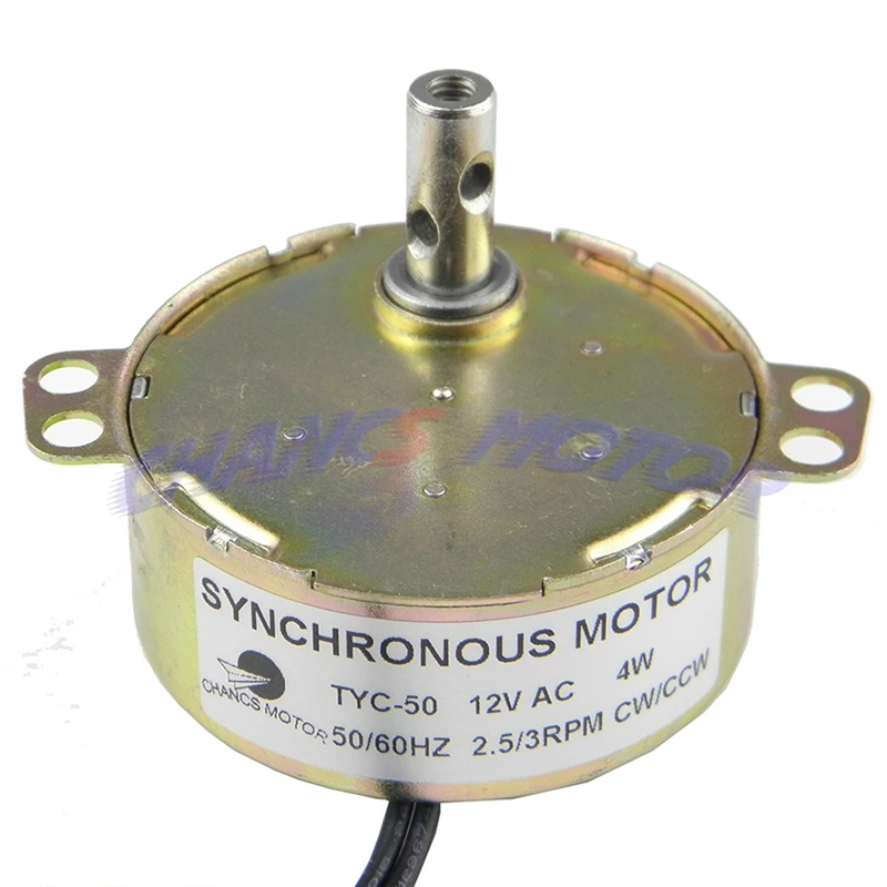 Synchronous Motor TYC-50 12V Electric Motor AC 0.8/1RPM 15/18RPM CW CCW Robust Torque For Fan Motor Incubator Motor