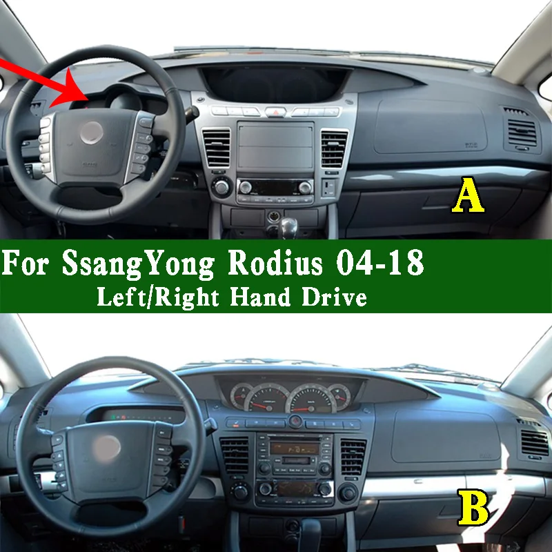 

For Ssangyong Stavic Rodius Turismo I II Mk1 Mk2 2004-2018 Dashmat Dashboard Cover Protective Pad Dash Mat Anti-Dirt Ornaments