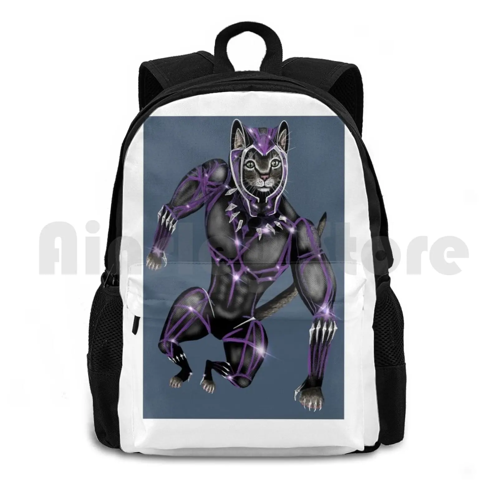 Panther Outdoor Hiking Backpack Waterproof Camping Travel Cat Tabby Chadwick Superhero