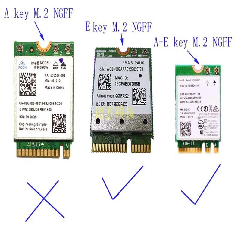 A+E key E key M.2 NGFF wireless module protection card extension card