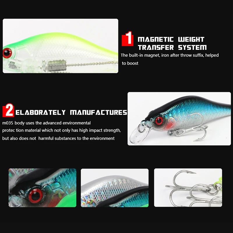 1Pcs Minnow Fishing Lures 8cm 9g Crankbaits Wobblers Perch 3D Eyes Artificial Hard Bait Pike Carp Bass Floating Swimbait Pesca​