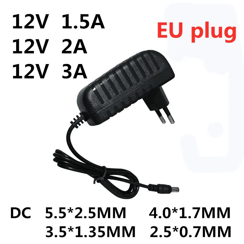 1PC AC 100-240V DC 12 V 0.5A 1A 1.5A 2A 3A konwerter ładowarka 12 V Volt dla taśmy LED EVD CCTV