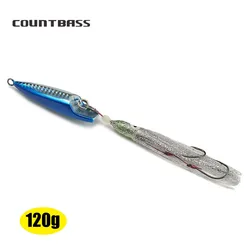 Countbass Inchiku Jigs 120g 4,3 oz con anzuelo de asistencia Octoups, Jigging de calamar, señuelo de pesca pargo de barco inferior de agua salada