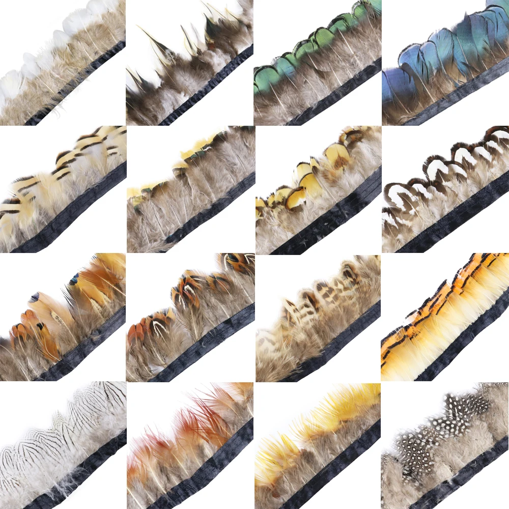 1Yards Natural Peacock/Pheasant/Chicken Feather Trim Fringe 5-8cm for DIY Crafts Fringes to Sew Ribbon Handcrafts Decoration