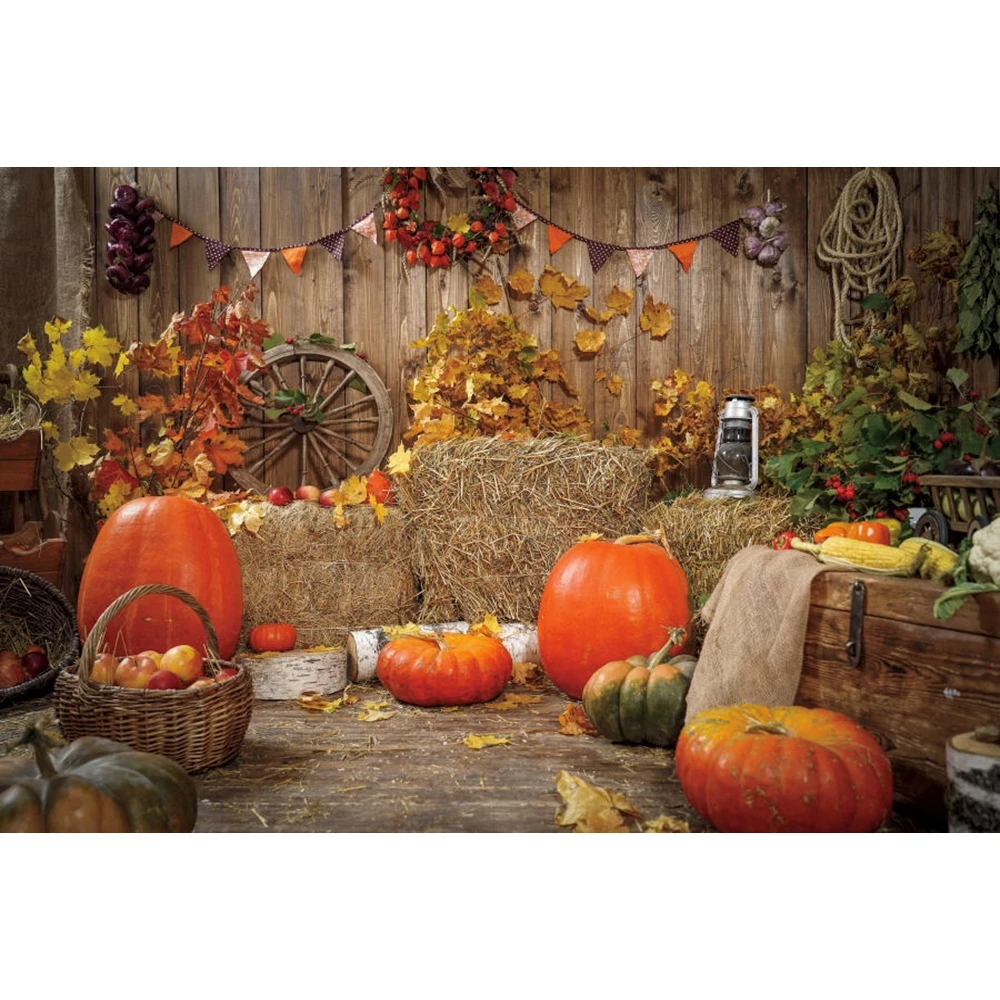 Yeele الخريف خلفية التصوير الفوتوغرافي اليقطين كومة قش الطفل صورة التصوير الفوتوغرافي خلفية للصور استوديو Photophone